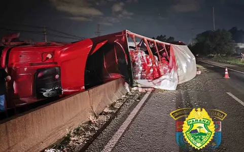 O acidente ocorreu no km 84, próximo a Cambé