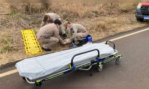 Motociclista fica ferido ao bater com caminhão no Pirapó em Apucarana