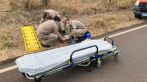 O rapaz seguia com a moto no sentido ao Distrito do Pirapó, quando próximo à Fazenda Ubatuba, colidiu com um caminhão e sofreu uma queda.