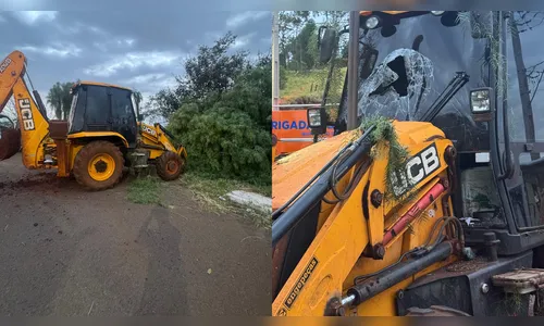 Homem fica ferido em acidente com retroescavadeira em Jandaia do Sul