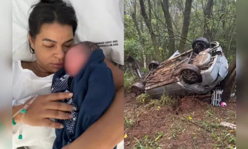 Após carro capotar a caminho da maternidade, mãe dá à luz a bebê no PR