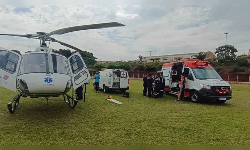 Pintor de São João do Ivaí é eletrocutado e socorrido de helicóptero