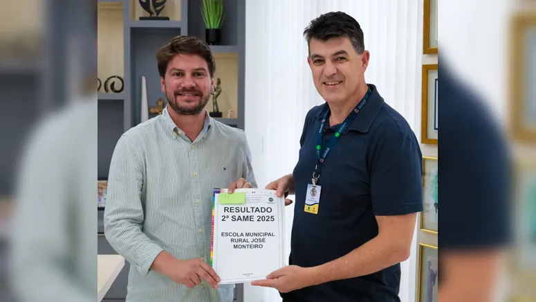 Prefeito Rafael Cita e o secretário de educação Lino Batista