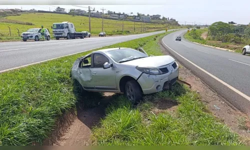 Jovem fica ferido após capotar carro na BR-376 no PR
