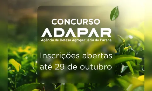 Inscrições para novo concurso público da Adapar terminam nesta quarta
