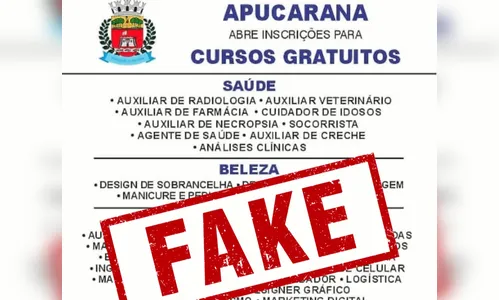 Golpe usa nome da Prefeitura de Apucarana para ofertar cursos