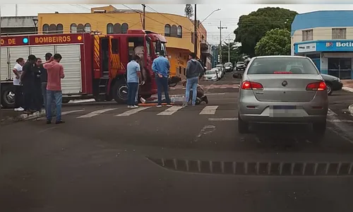 Motociclista fica ferido em colisão na Avenida Brasil, em Ivaiporã