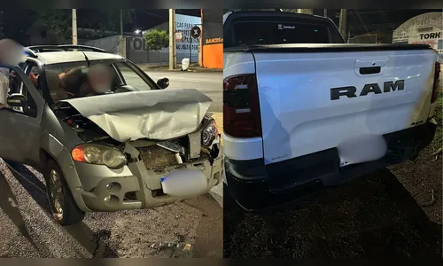 Idosa fica ferida em colisão entre Palio e Rampage em Apucarana