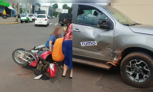 Motociclista fica ferida após colisão com S10 em Apucarana