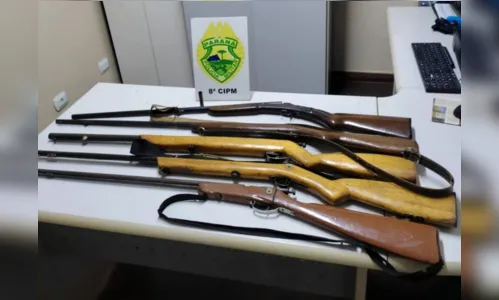 Polícia apreende cinco espingardas após denúncia de ameaças em Irati