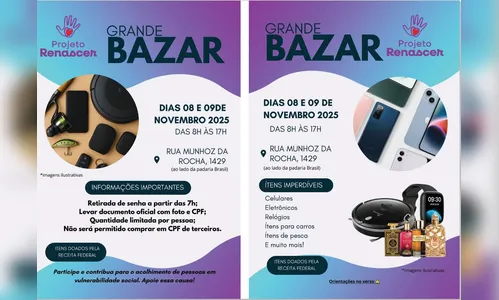 Projeto Renascer promove bazar com itens doados pela Receita Federal
