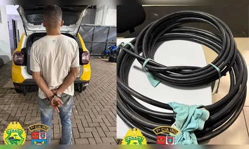 Homem é preso em flagrante após furtar fios de internet em Arapongas