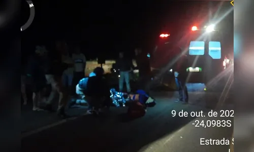 Condutor de moto com placa de Apucarana sofre acidente na PRC-466
