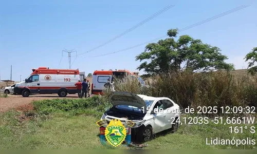 Três ficam feridos em capotamento entre Jardim Alegre e Lidianópolis