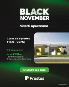 Oportunidade: casas no Viverti Apucarana com entrada de apenas R$ 200