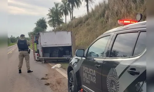 Caminhão carregado com cigarros é encontrado tombado no PR