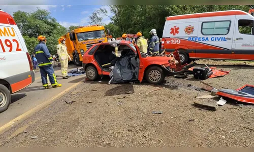 Motorista morre após acidente em Jandaia; mulher e crianças ficam feridas