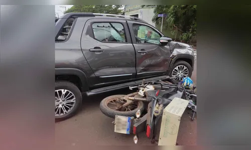 Acidente entre Saveiro e moto mobiliza bombeiros em Ivaiporã