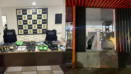 Chinelos foram recuperados após arrombamento de loja