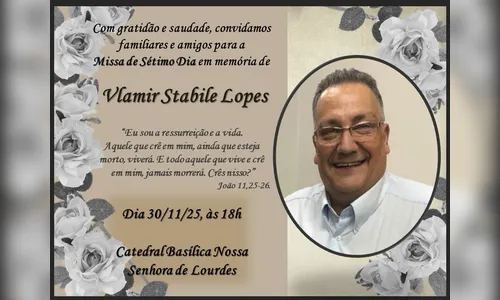 Missa de sétimo dia de Vlamir Stabile será neste domingo em Apucarana