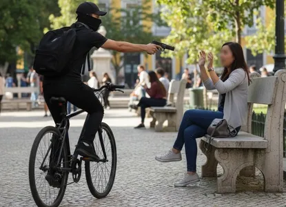 Dupla armada com bicicleta rouba celular de mulher em Arapongas