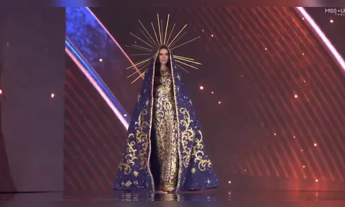 Miss Universo Brasil se veste de Nossa Senhora Aparecida em evento
