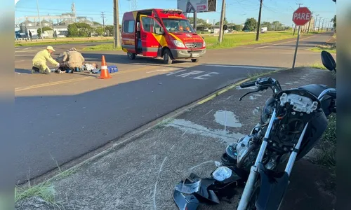 Acidente perto do Água Azul deixa motociclista ferido em Apucarana