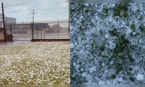 Cidade do Paraná registra temporal com queda de granizo