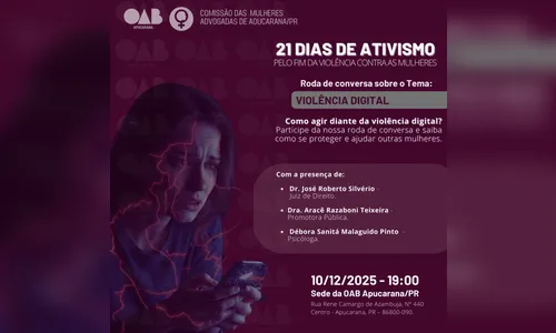 Sede da OAB Apucarana recebe roda de conversa sobre violência digital