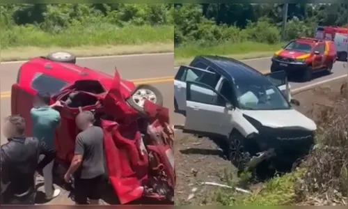 Acidente entre carros na PR-180 deixa dois mortos e cinco feridos