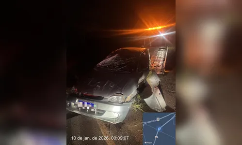 Jovem de 19 anos fica ferido em acidente na PR-986, em Rolândia