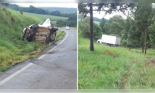 Vítimas conseguem sair de carro capotado e são atropeladas por caminhão no PR