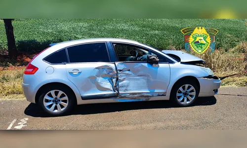 Motorista de carro de Apucarana fica em estado grave após colisão na PR-323