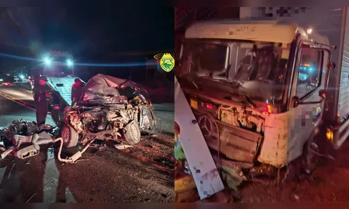 Colisão frontal entre carro e caminhão mata motorista em Arapongas