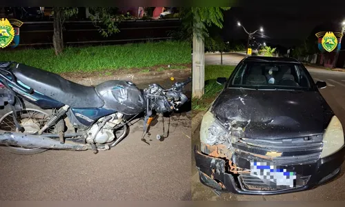 Motociclista fica ferido em batida com carro na PR-457 no Vale do Ivaí
