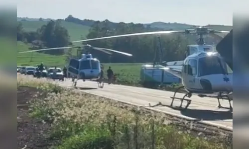 Colisão entre caminhonetes mobiliza resgate aéreo em Jandaia do Sul