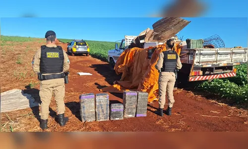 PM apreende 88 kg de maconha em caminhão abandonado no Vale do Ivaí