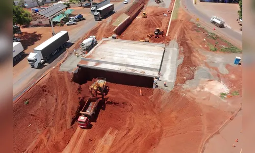 Obra do novo viaduto de Lerroville na PR-445 em Londrina está na fase final