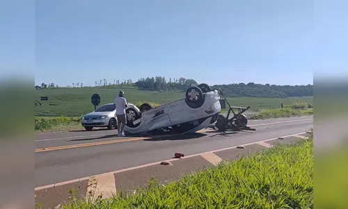 Empresário de Borrazópolis capota carro após acidente na PR-170