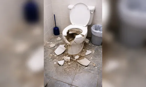 Homem relata lesões graves após vaso sanitário quebrar em restaurante