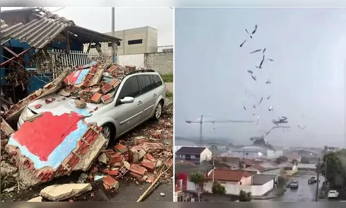 Tornado no PR destrói carros e destelha mais de 200 casas; confira os estragos