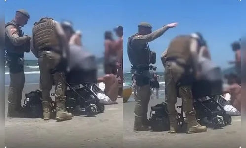 Bebê é deixado sob sol forte por quase uma hora e PM intervém em SC