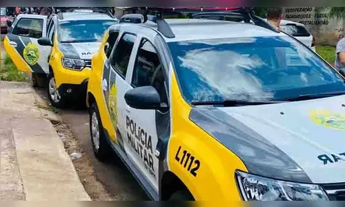 Escada some de calçada durante trabalho de pintura em Ivaiporã