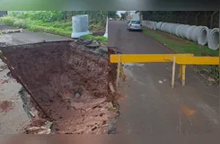 Dano resultou na abertura de um buraco com profundidade estimada entre cinco e seis metros