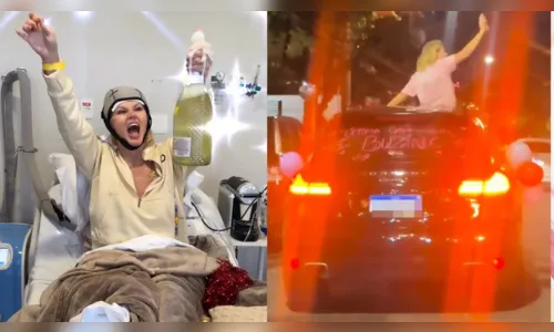 Val Marchiori se emociona e comemora última quimioterapia