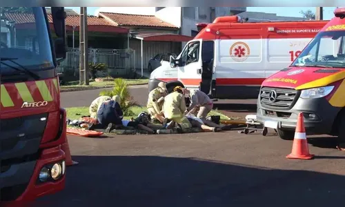 Acidente entre motocicletas deixa dois feridos em cruzamento de Ivaiporã