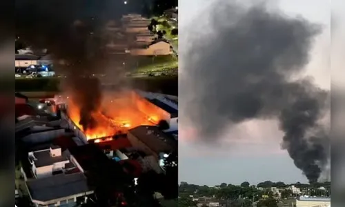 Após 10 horas de combate, bombeiros controlam incêndio em fábrica de Maringá