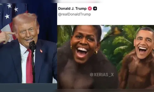 Trump publica vídeo racista com casal Obama como macacos