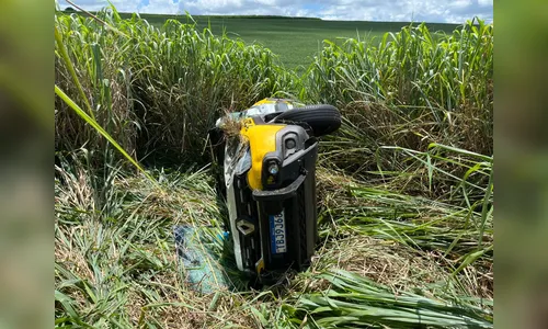 PM é resgatado de helicóptero na PR-444 após acidente com duas viaturas