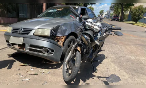 Motociclista e garupa ficam feridos após batida na Avenida São João em Apucarana